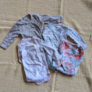 Bundle 4 long sleeve baby girl onesies